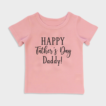 baby shirt - happy fathers day daddy black kids t shirt toddler top pink in pink
