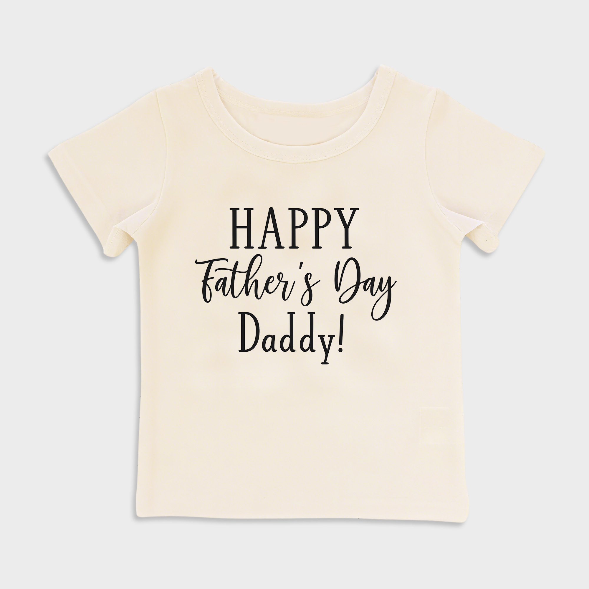 baby shirt - happy fathers day daddy black kids t shirt toddler top beige in beige