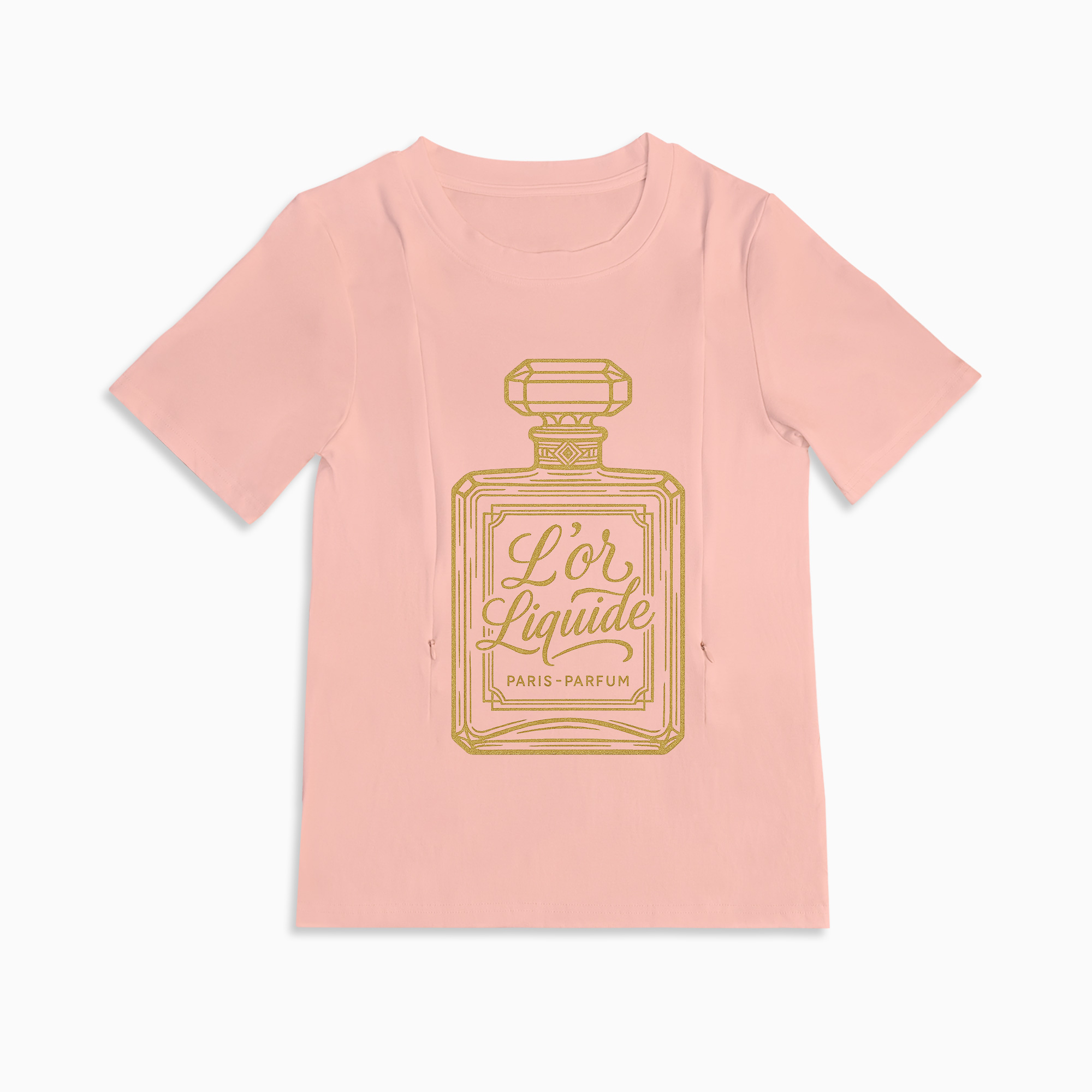 Liquid Gold Inside Breastfeeding Tee | Hidden Side Zippers for On-the-Go
