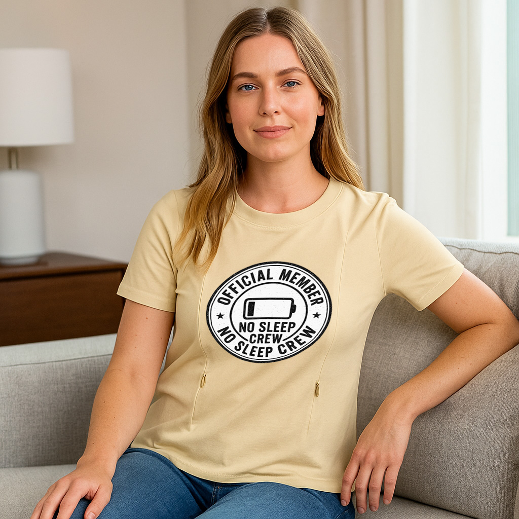 totkeeps No Sleep Crew Nursing Tee | Funny Cotton Breas | brand