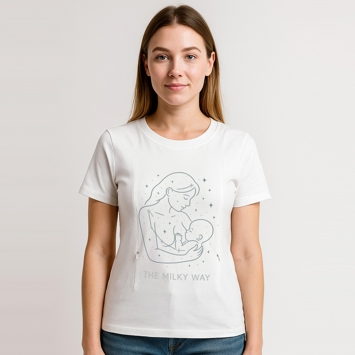 Funny Nursing T-Shirt | "The Milky Way" | Side Zippers  | brand