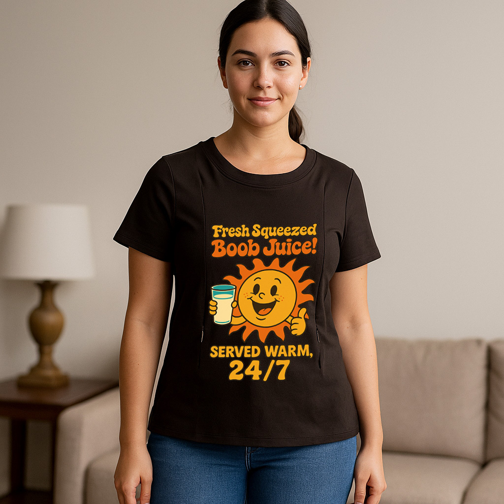 Funny Nursing T-Shirt | Boob Juice Dispenser | 95% Cotton