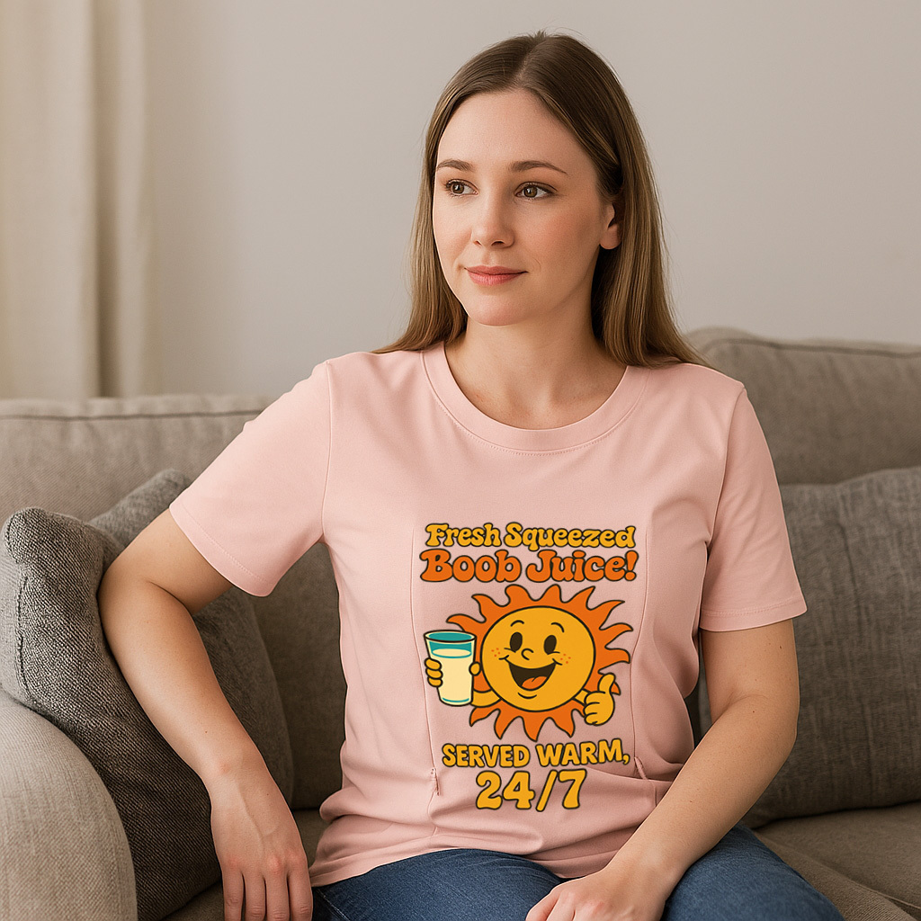 Funny Nursing T-Shirt | Boob Juice Dispenser | 95% Cotton