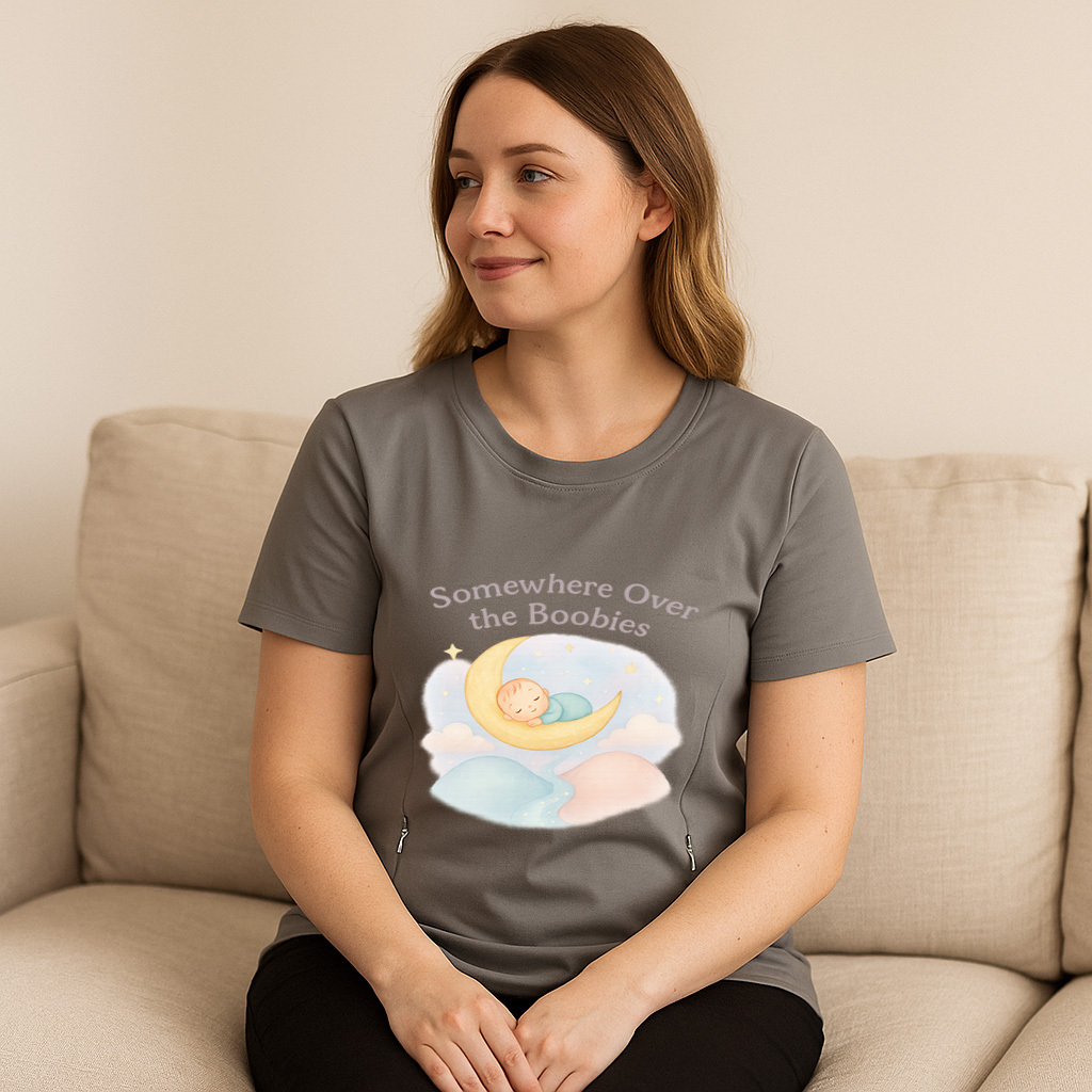 Funny Nursing T-Shirt | "Somewhere Over the Boobies" |  | brand