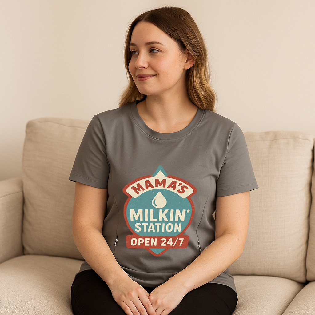 Pump Like a Mother T-Shirt | Easy Side Zipper Access fo | brand