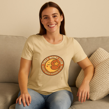Funny Nursing Tee for New Moms | "Sleep? Never Heard of | brand