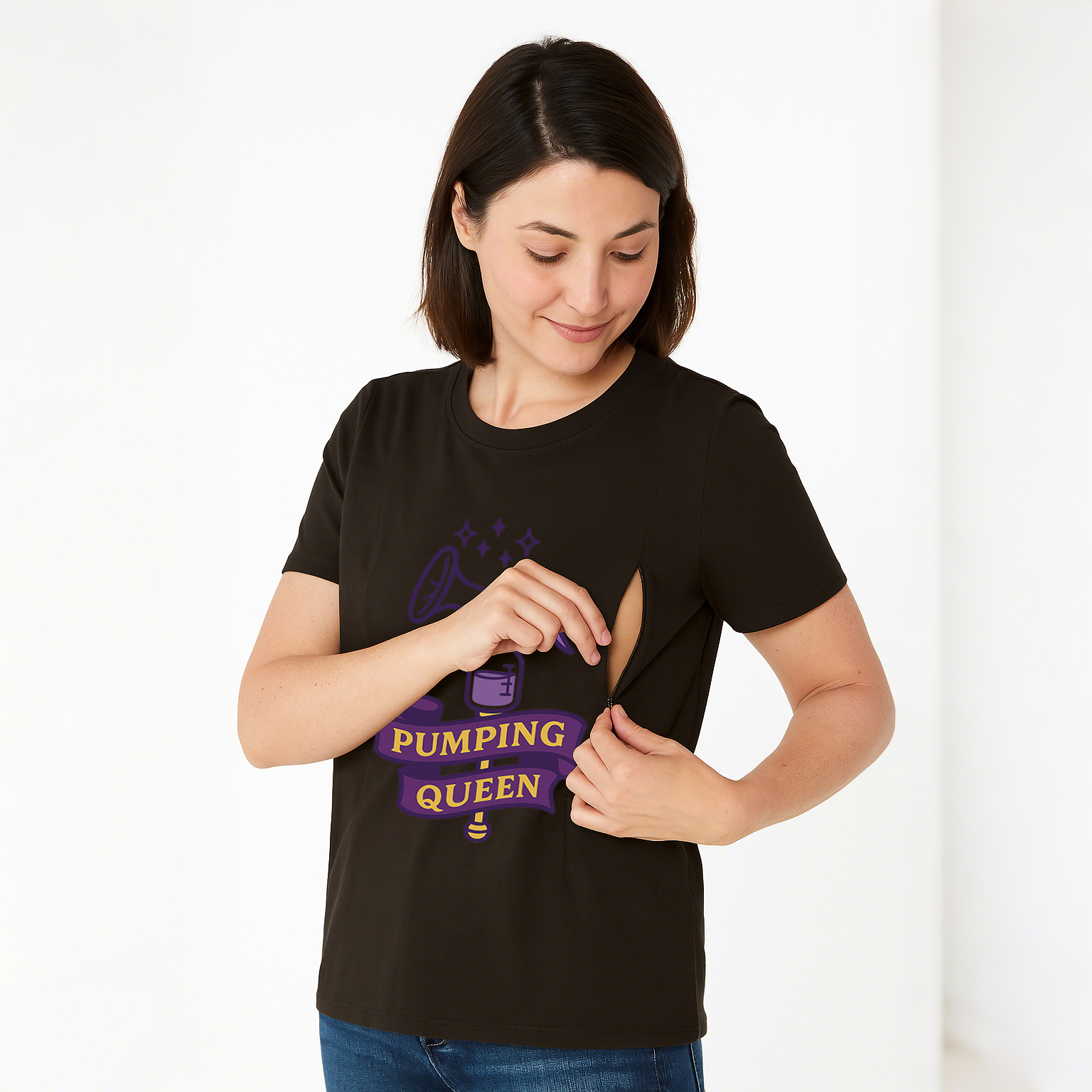totkeeps Pumping Queen Tee | Funny Cotton Nursing & Pum | brand