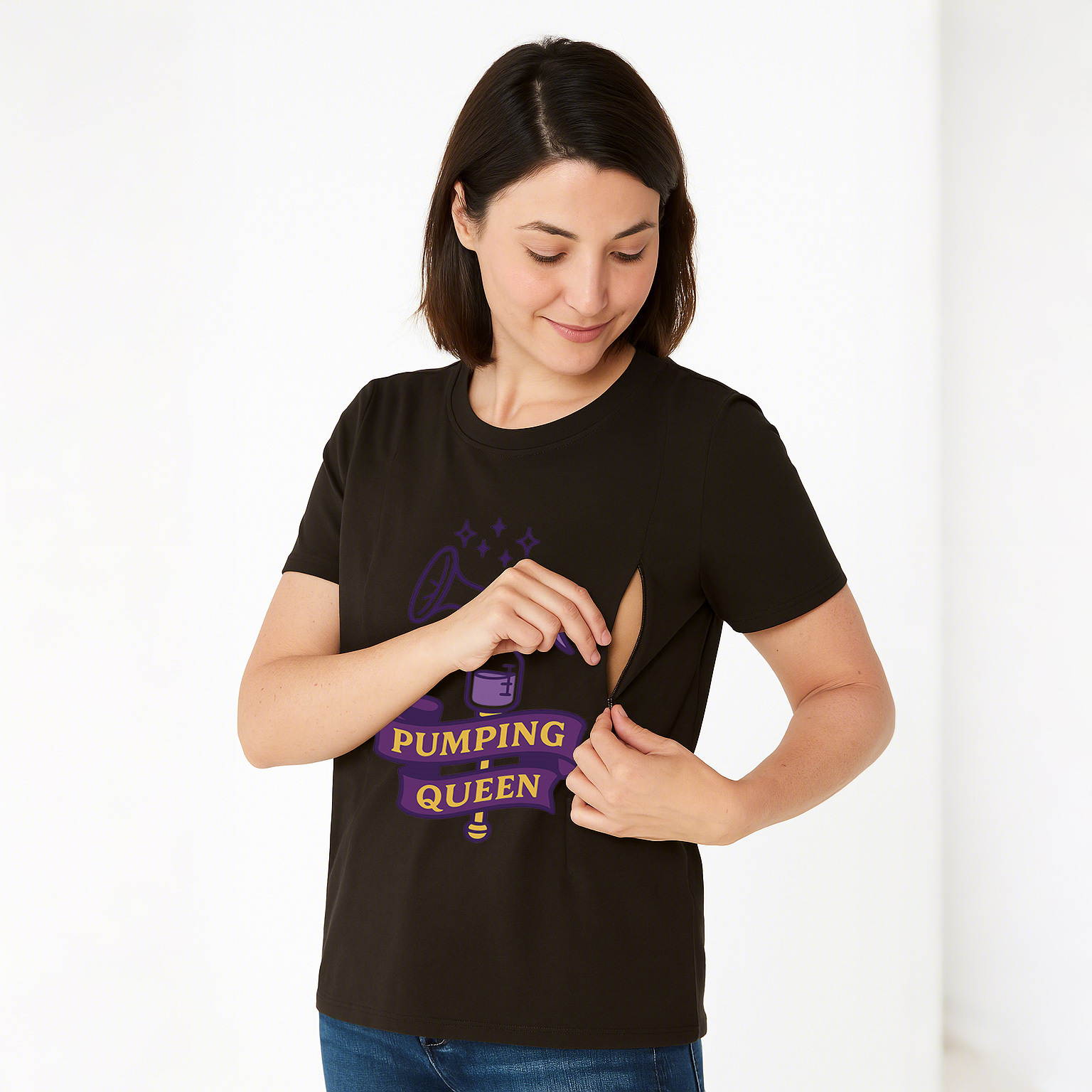 totkeeps Pumping Queen Tee | Funny Cotton Nursing & Pum | brand