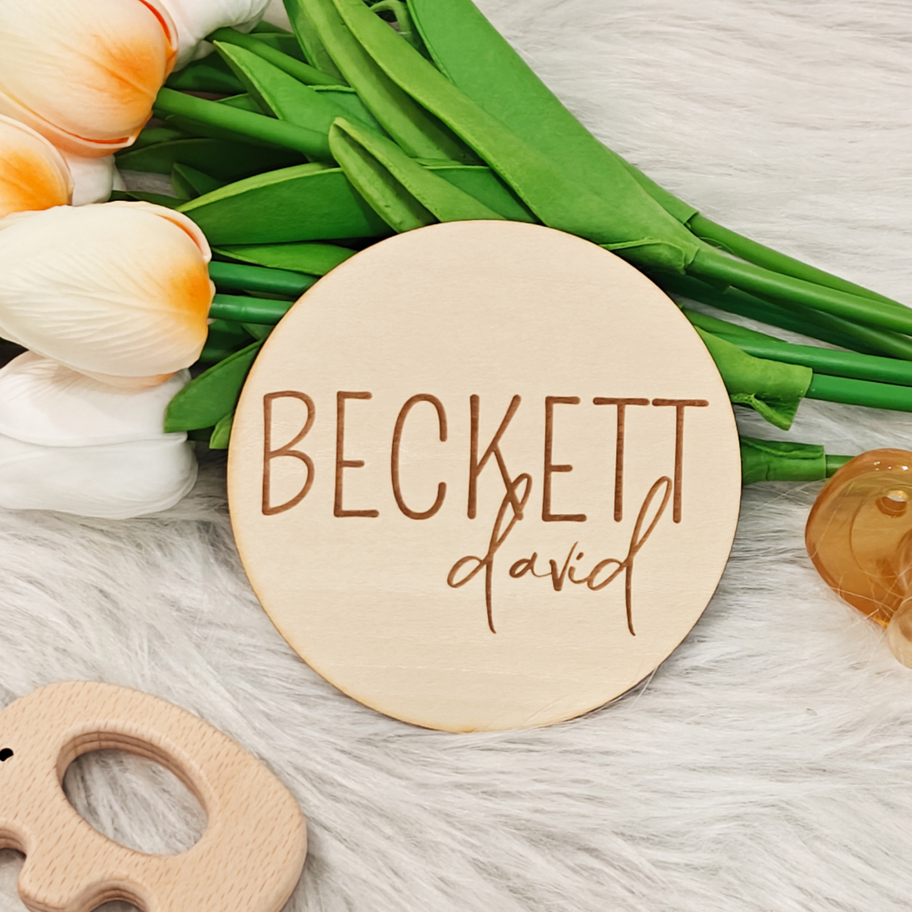 Personalized Baby Name Wood Tag