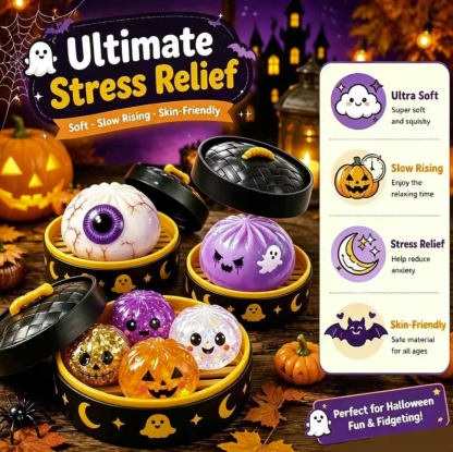 2026 Halloween New Ghost Squishy Toys-6psc
