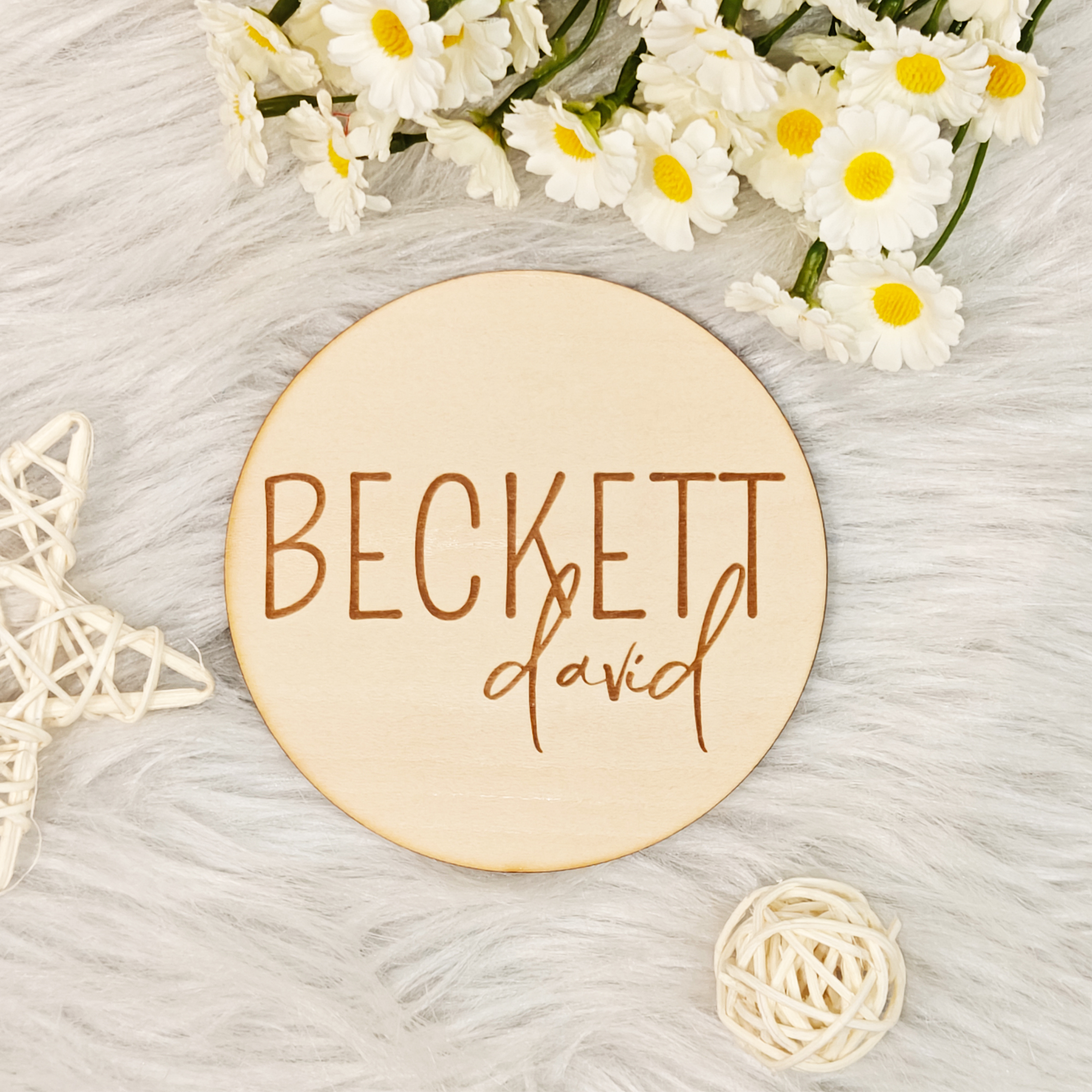 Personalized Baby Name Wood Tag