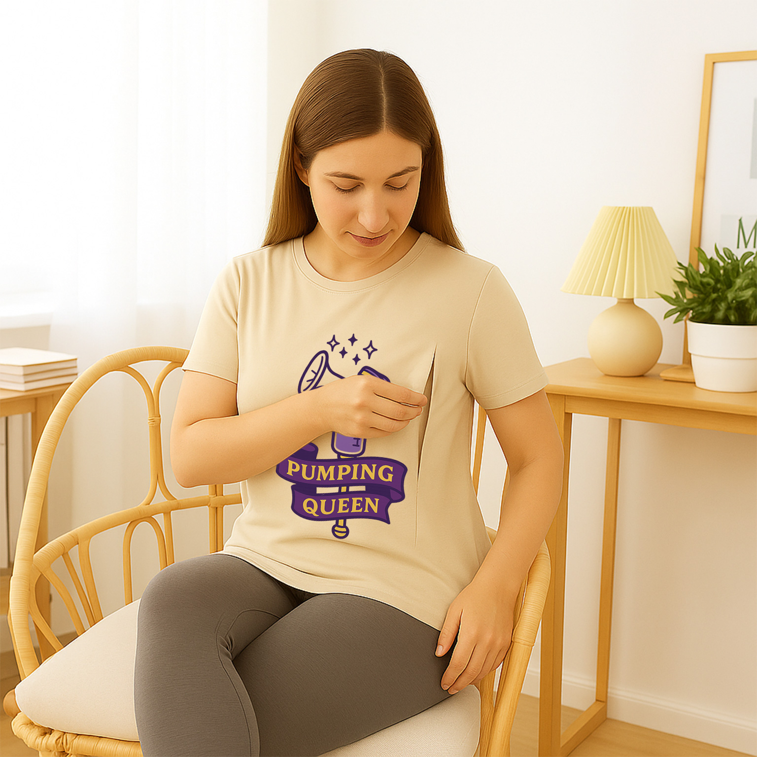 totkeeps Pumping Queen Tee | Funny Cotton Nursing & Pum | brand