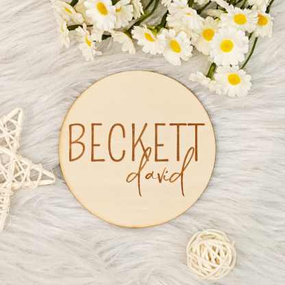 Personalized Baby Name Wood Tag