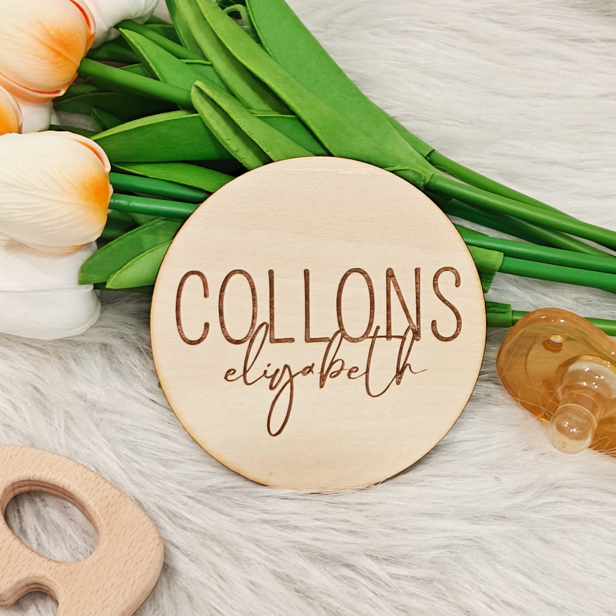 Personalized Baby Name Wood Tag