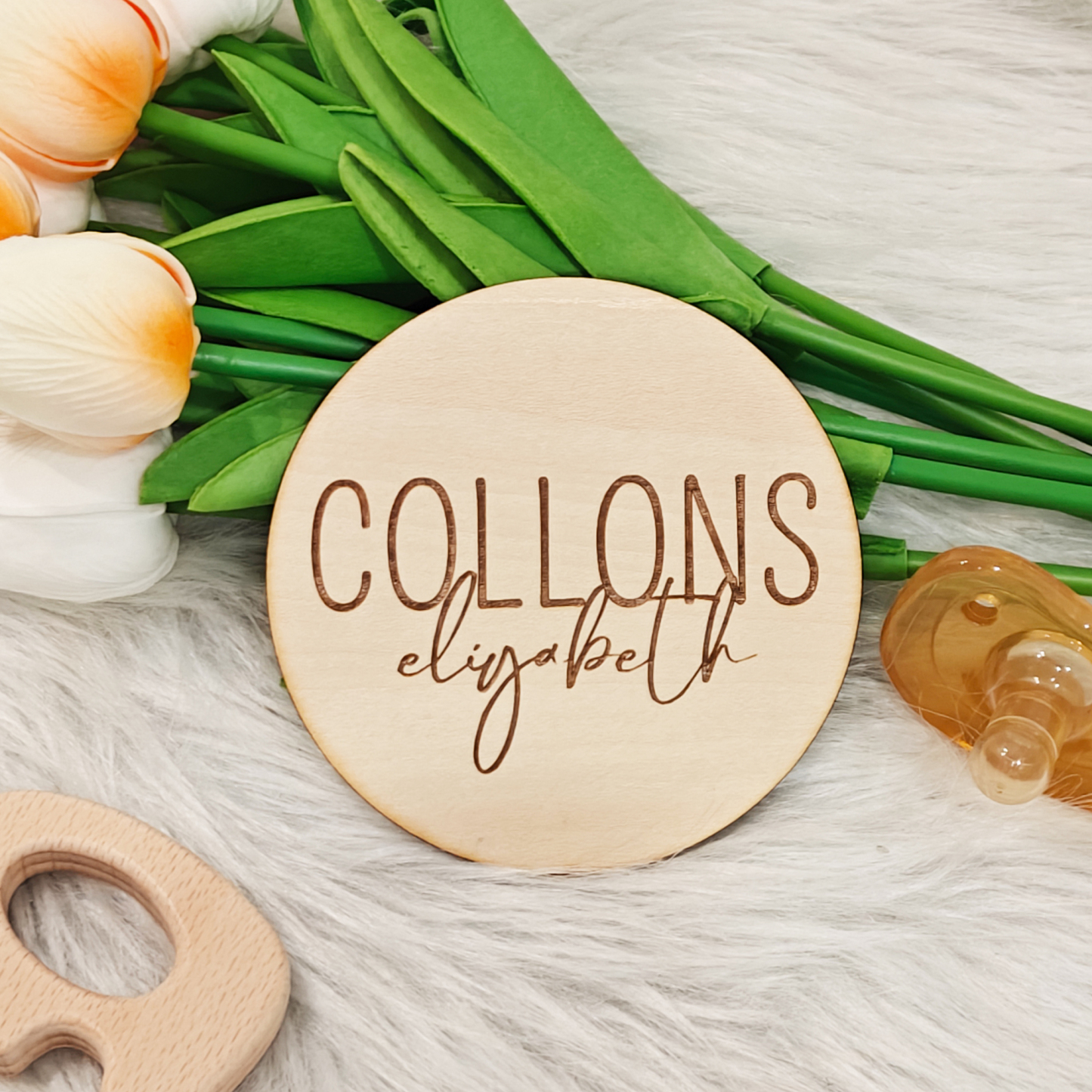 Personalized Baby Name Wood Tag
