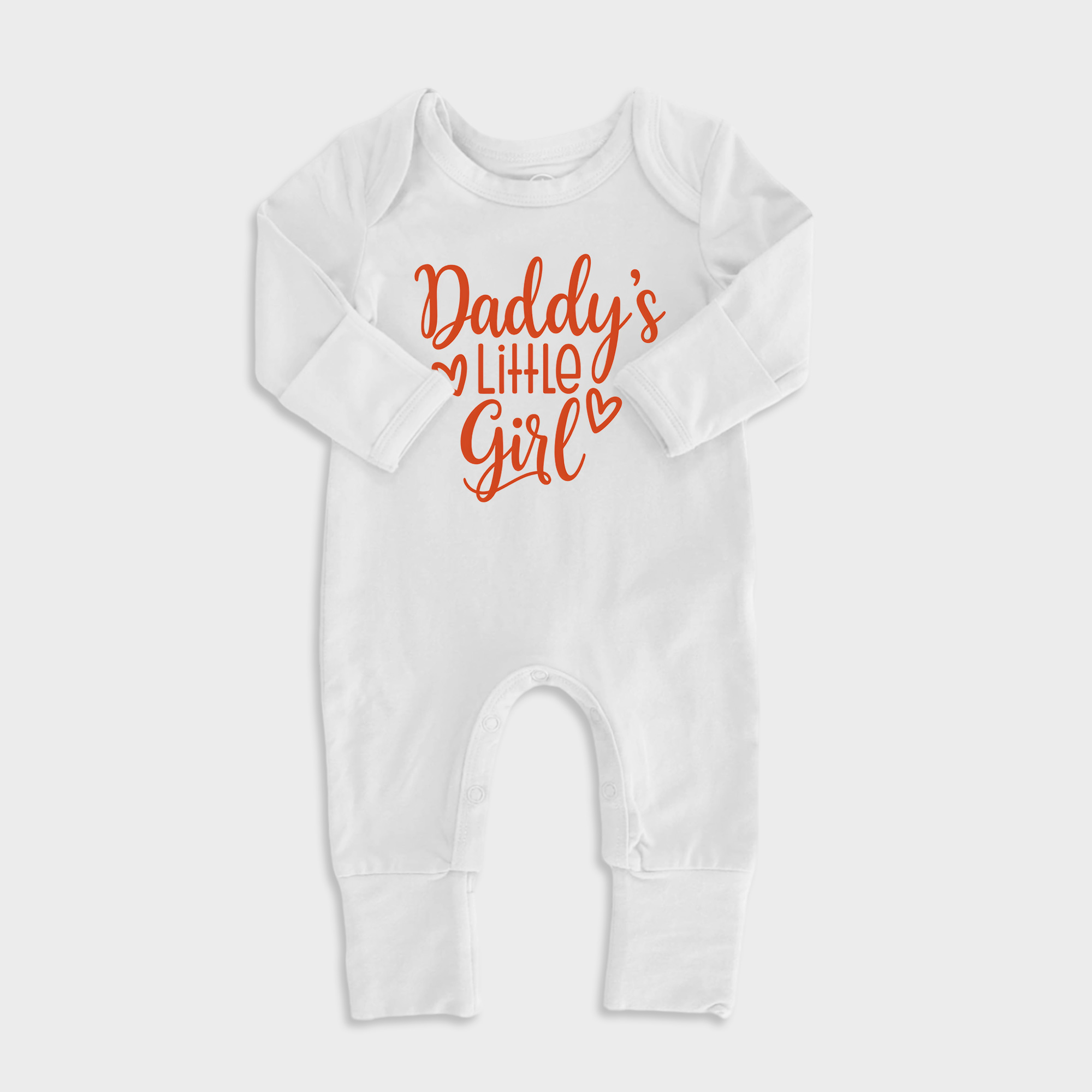 Daddys Little Girl Baby Full Length Snap Rompers