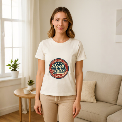 Funny Nursing Tee "Boob Juice" | Soft Cotton Shirt with | brand