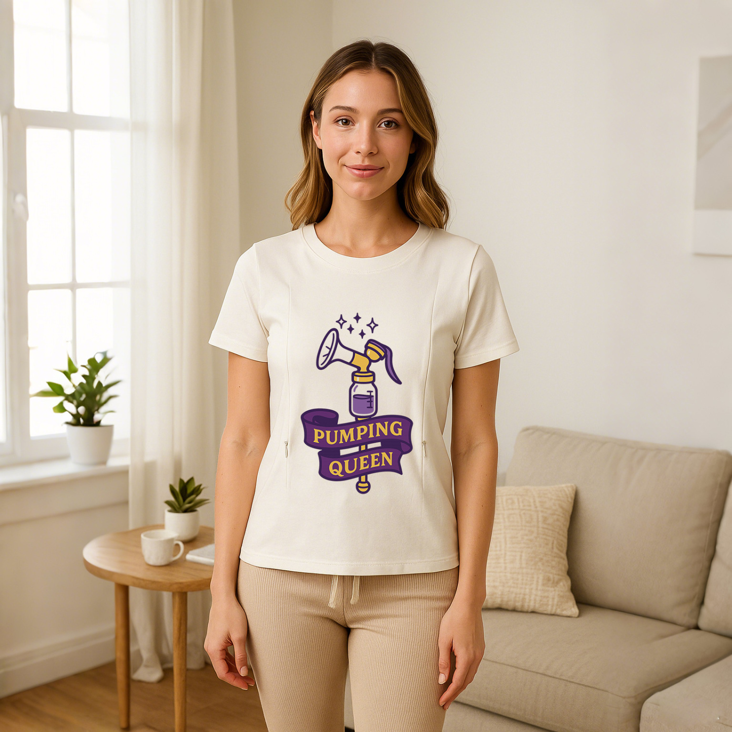 totkeeps Pumping Queen Tee | Funny Cotton Nursing & Pum | brand