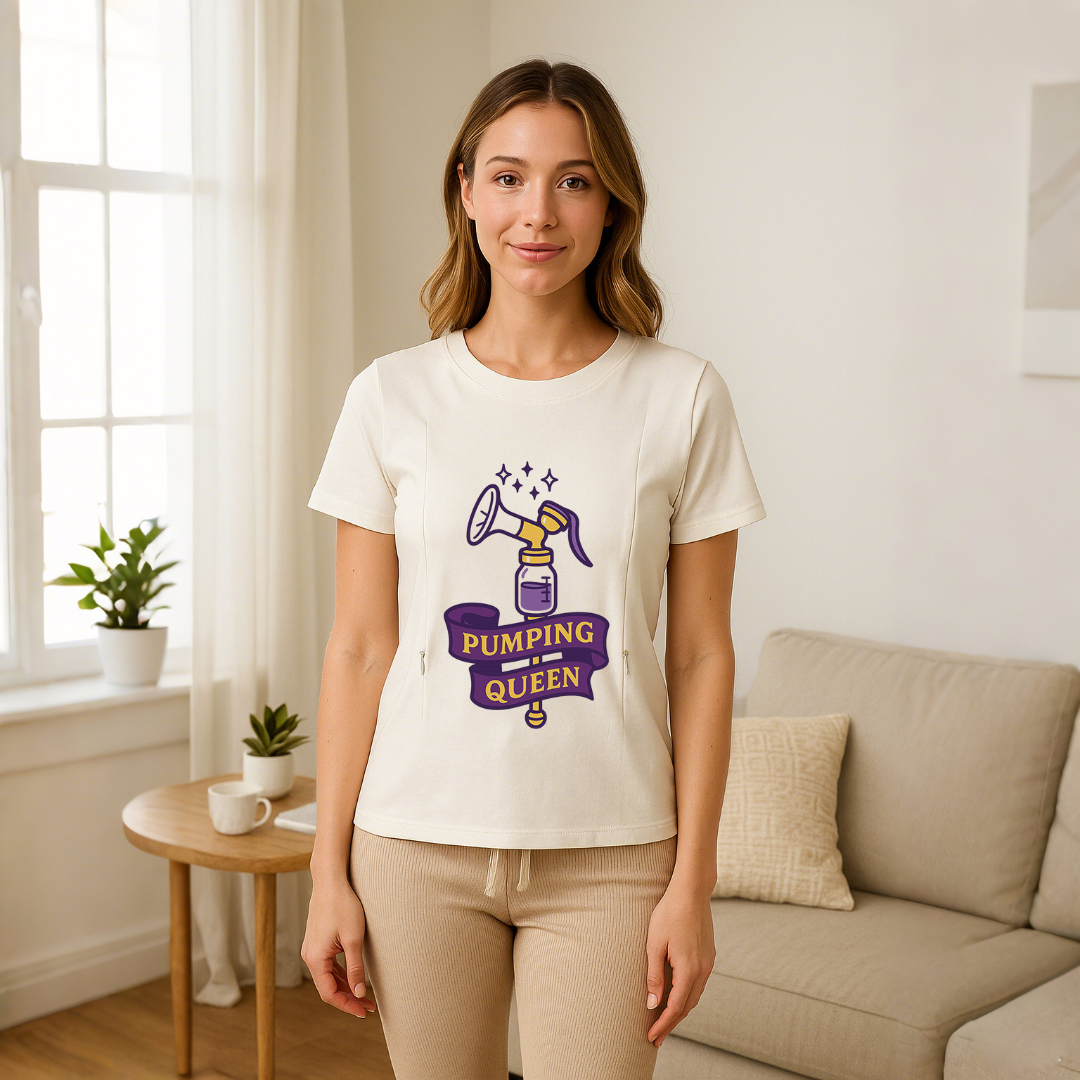 totkeeps Pumping Queen Tee | Funny Cotton Nursing & Pum | brand