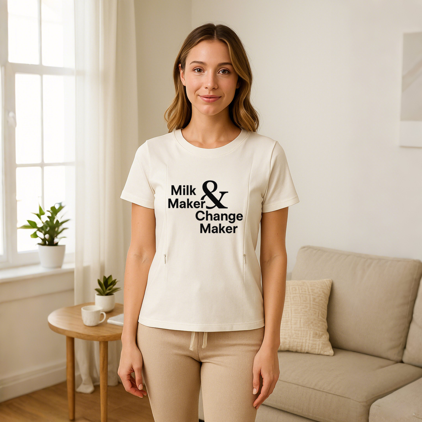 Zipper Nursing Shirt - Milk Maker & Change Maker | Soft | brand