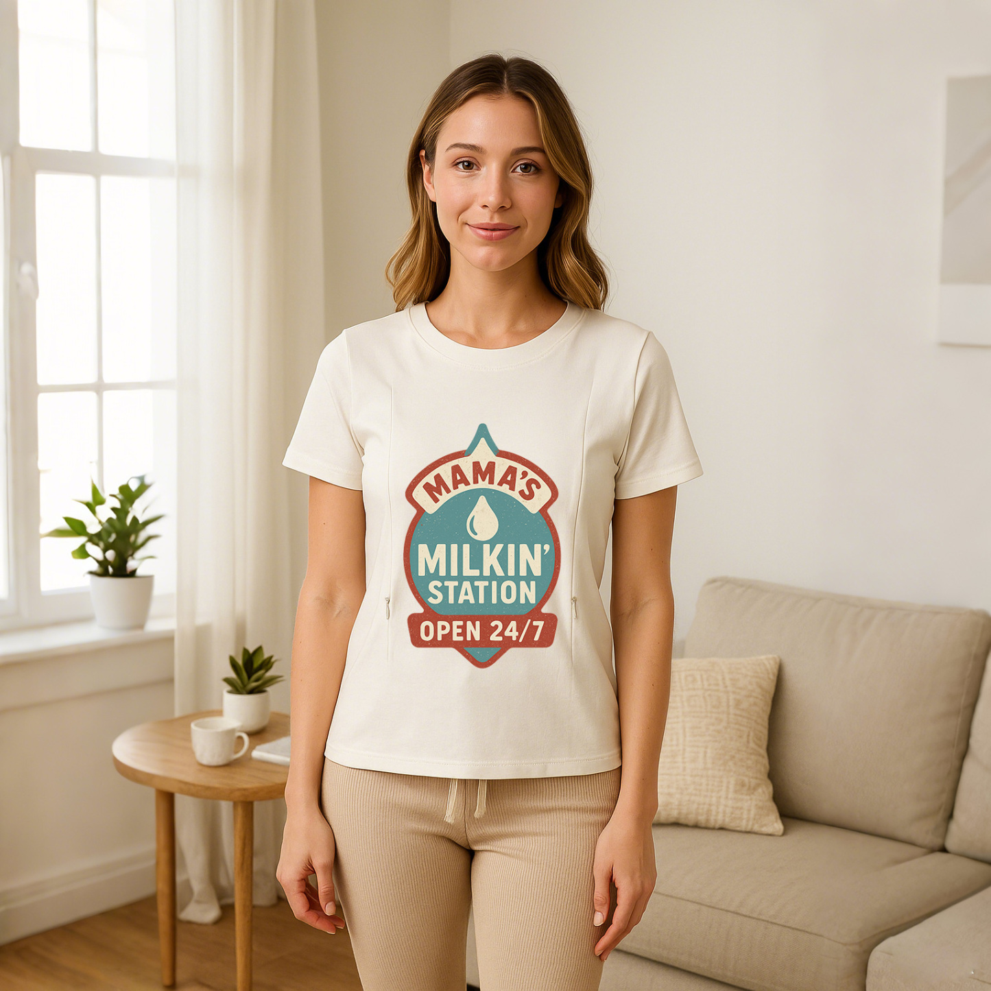 Pump Like a Mother T-Shirt | Easy Side Zipper Access fo | brand