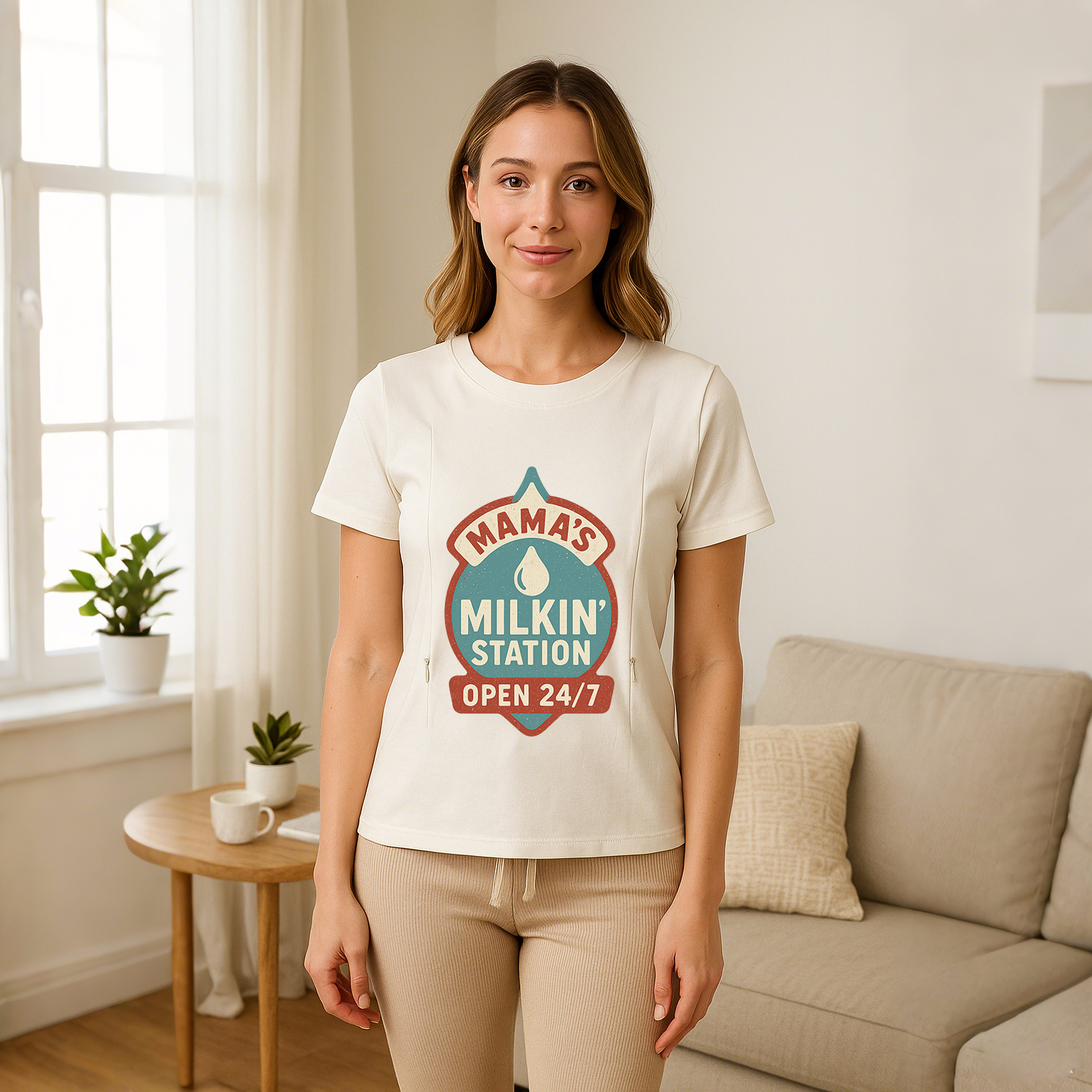 Pump Like a Mother T-Shirt | Easy Side Zipper Access fo | brand