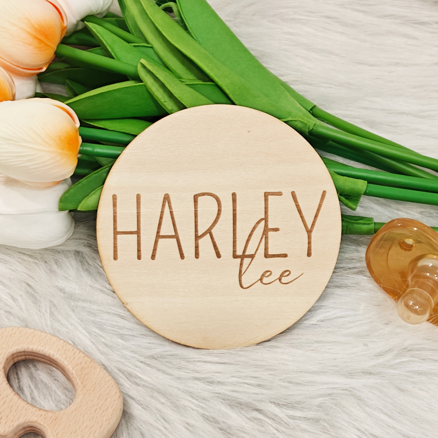 Personalized Baby Name Wood Tag