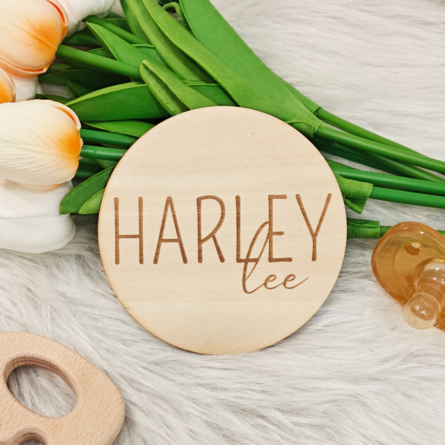 Personalized Baby Name Wood Tag