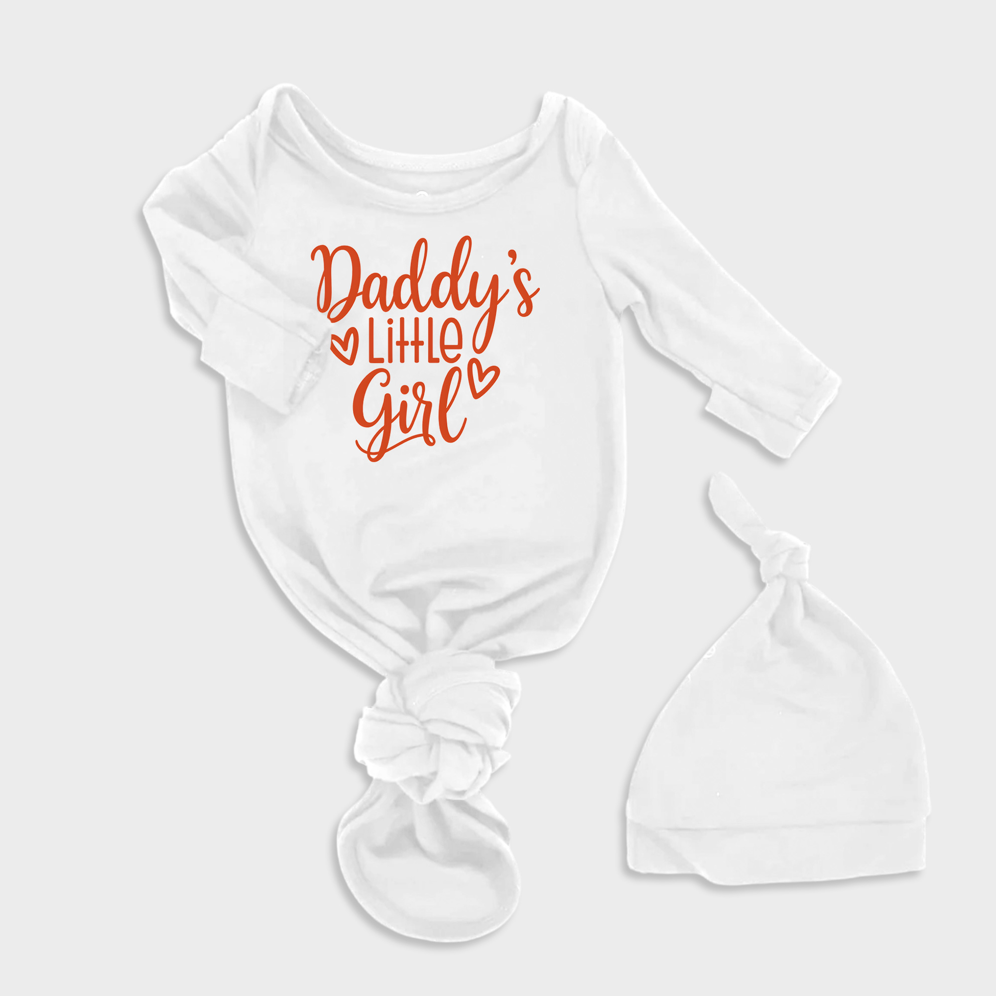 Daddys Little Girl 2Pcs Baby Knot Gowns