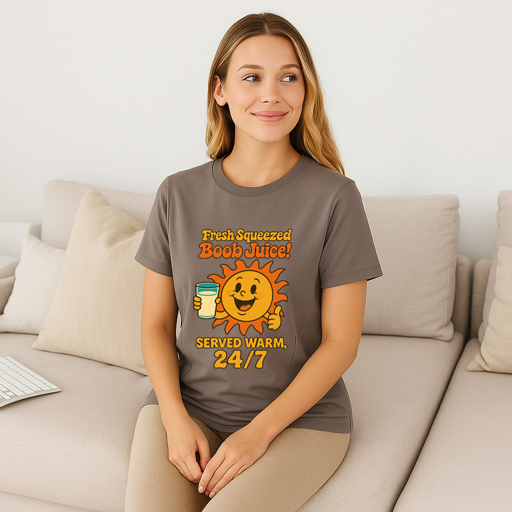 Funny Nursing T-Shirt | Boob Juice Dispenser | 95% Cotton