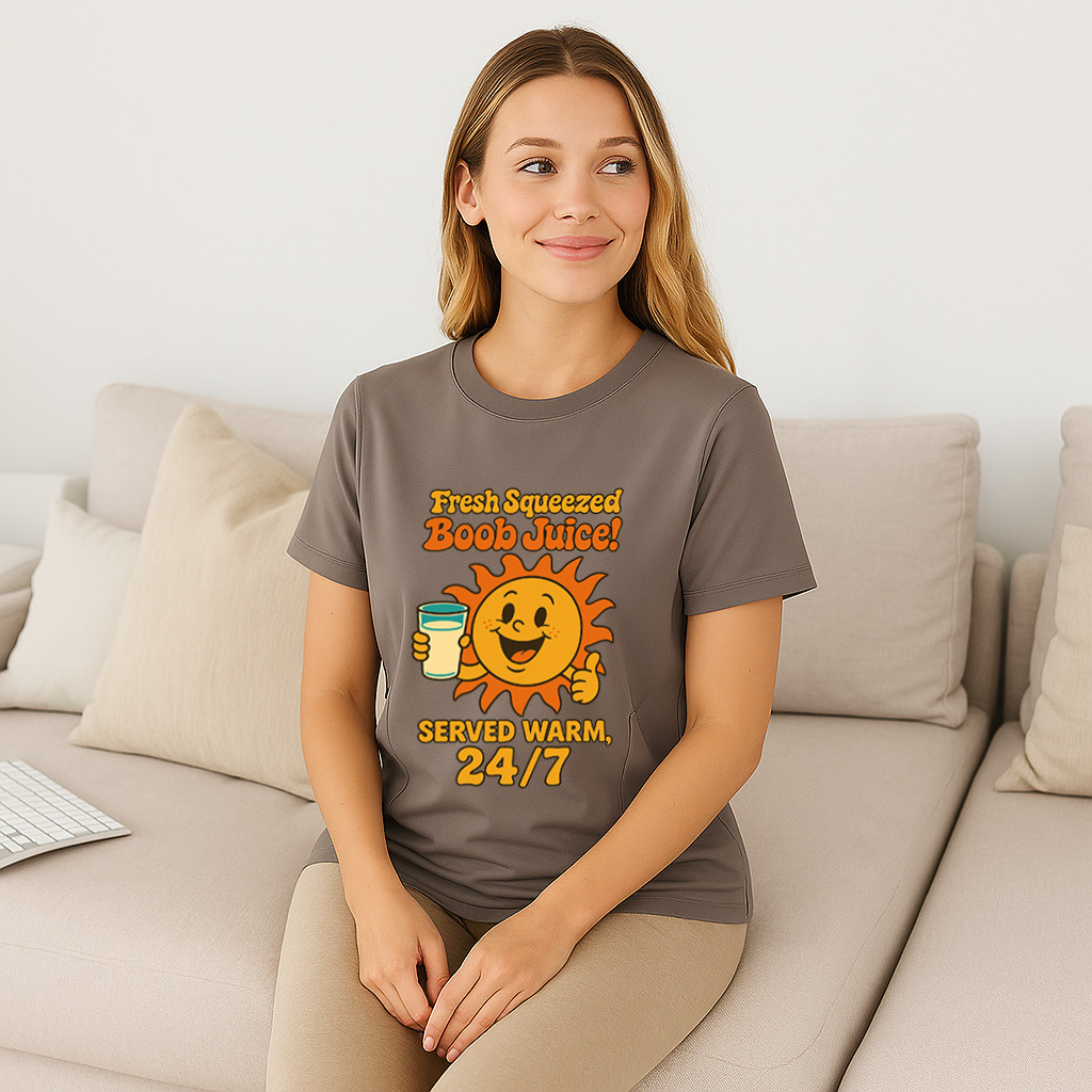 Funny Nursing T-Shirt | Boob Juice Dispenser | 95% Cotton