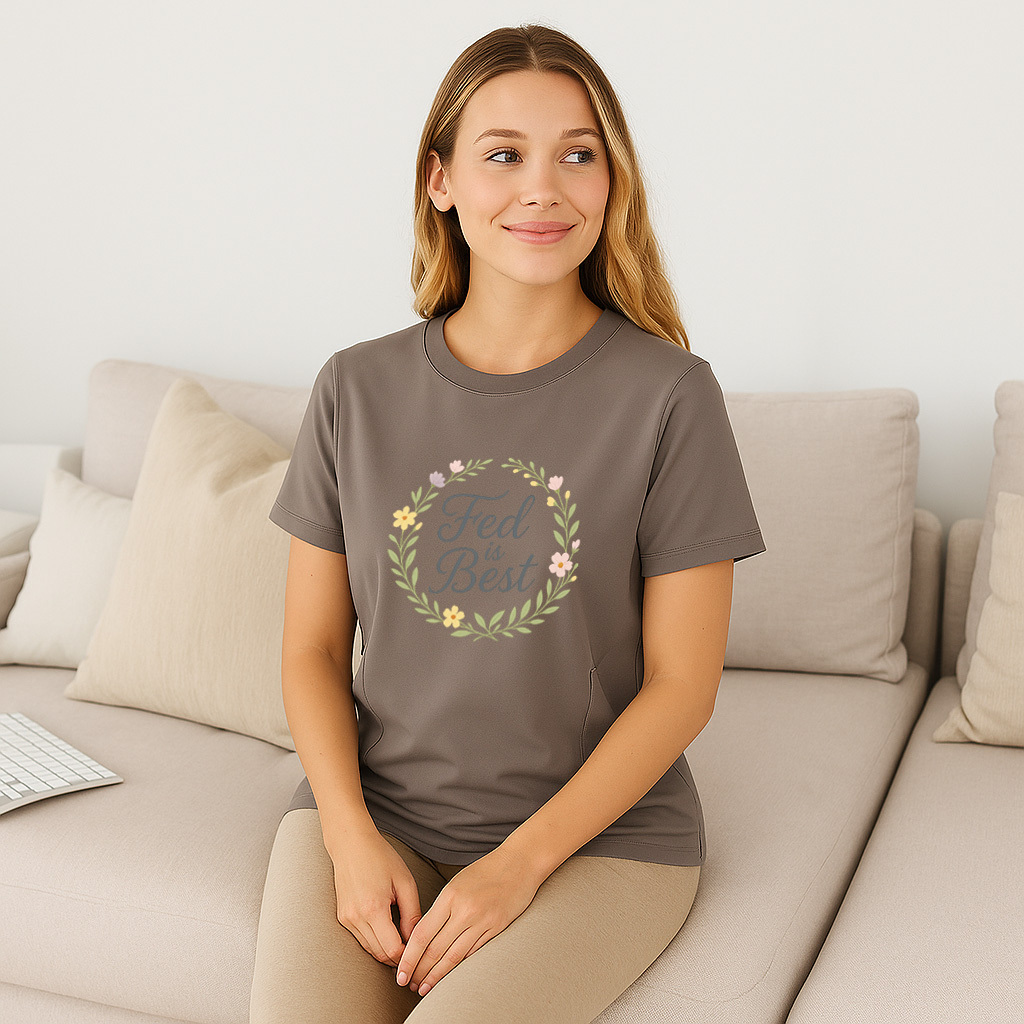Totkeeps Fed Is Best Tee | Supportive Zipper Nursing Top