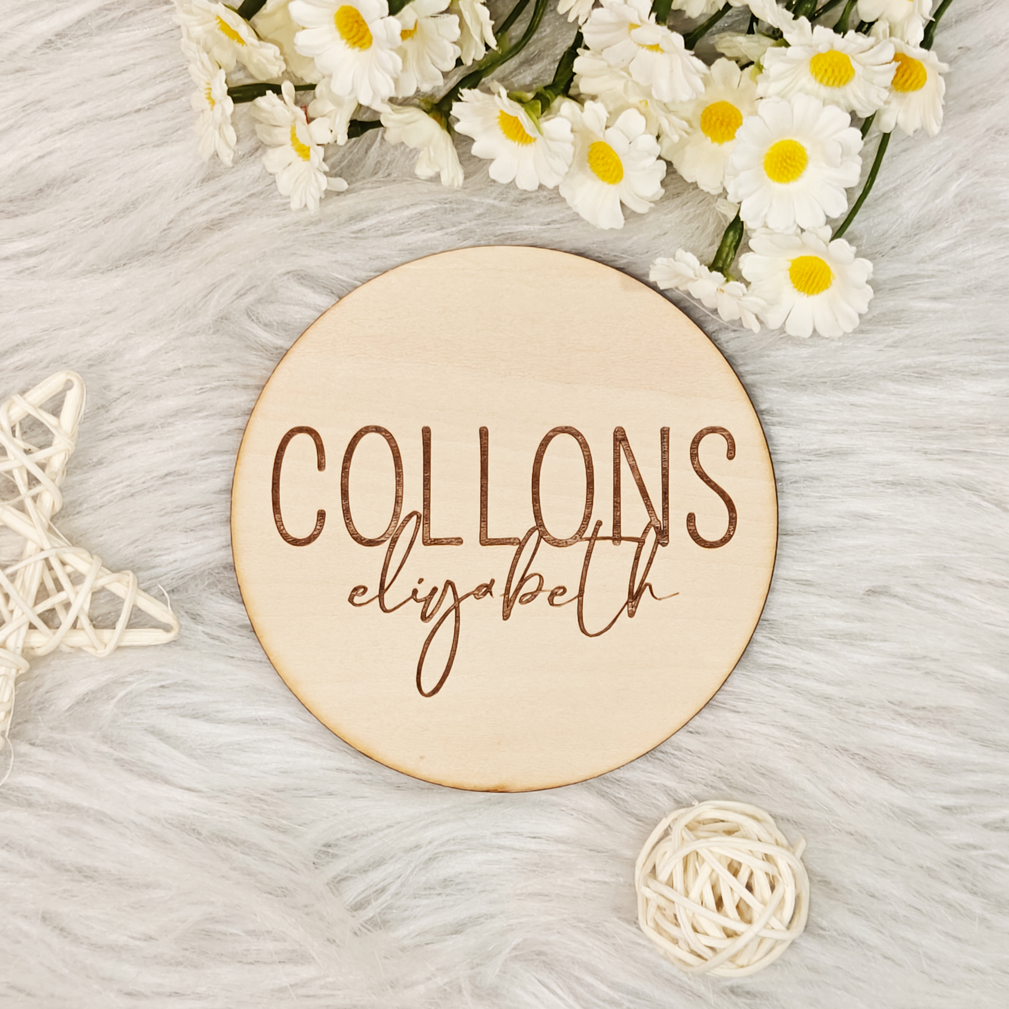 Personalized Baby Name Wood Tag