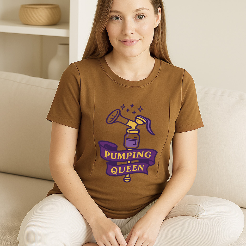 totkeeps Pumping Queen Tee | Funny Cotton Nursing & Pum | brand