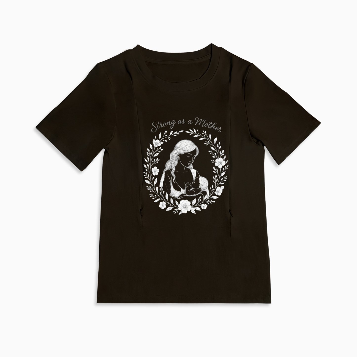 Strong as a Mother Zipper Nursing Top | Soft 95% Cotton Tee