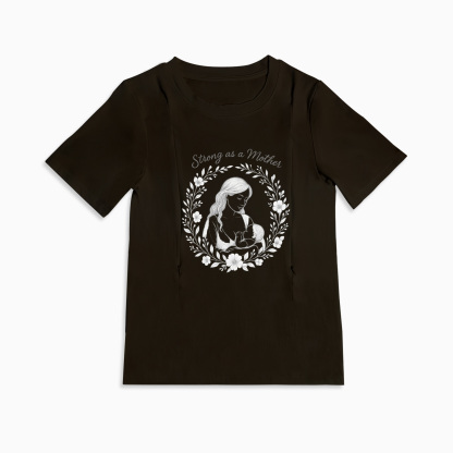Strong as a Mother Zipper Nursing Top | Soft 95% Cotton Tee