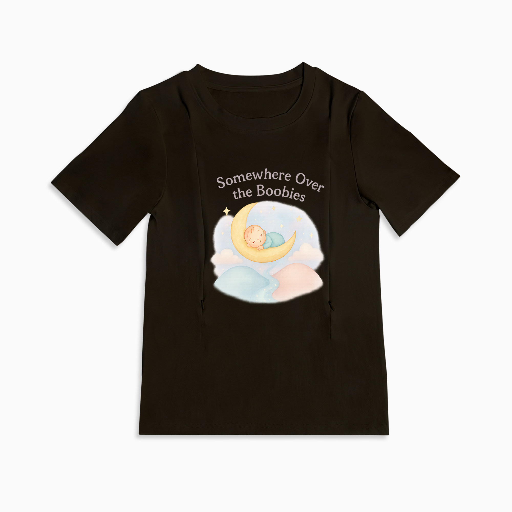 Funny Nursing T-Shirt | "Somewhere Over the Boobies" | Side Zippers