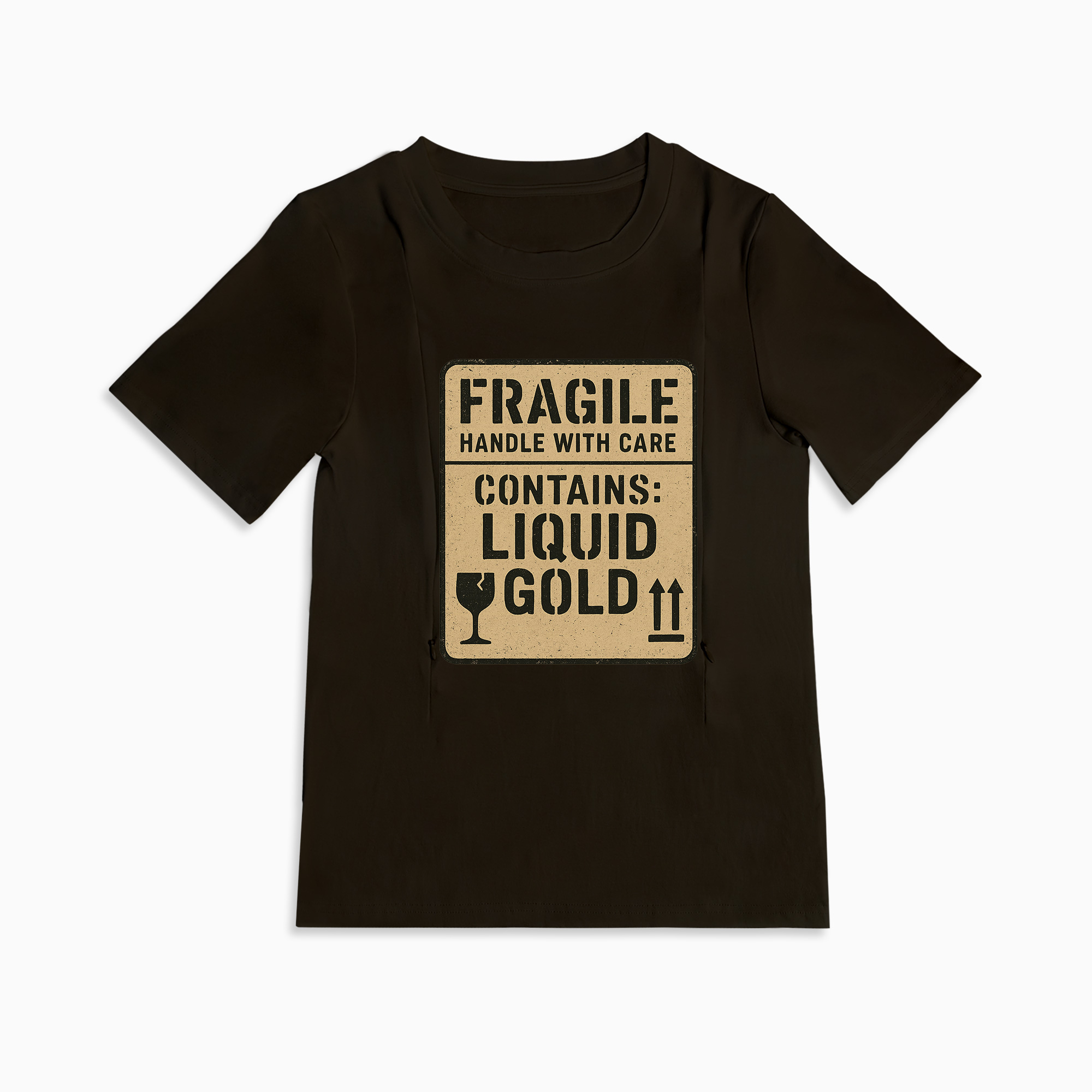 Zipper Nursing Shirt - Liquid Gold Inside | Funny & Functional Breastfeeding Top