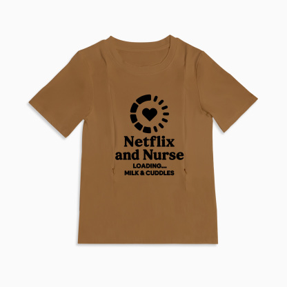 Funny Nursing Shirt | Netflix & Nurse Slogan Tee with Side Zippers