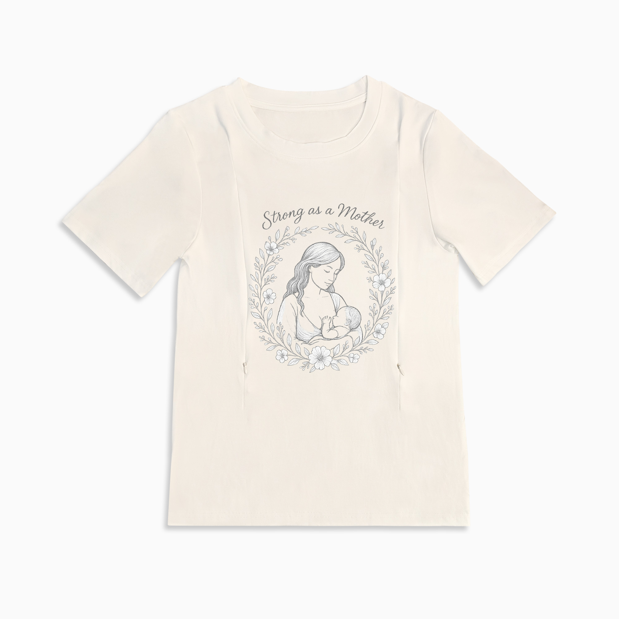 Strong as a Mother Zipper Nursing Top | Soft 95% Cotton Tee