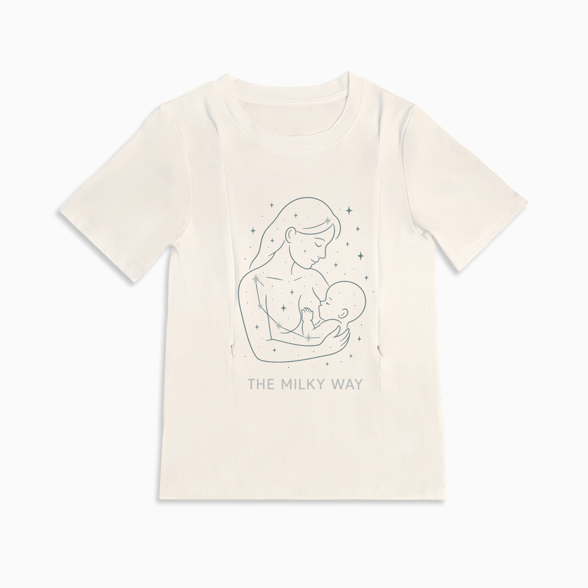 Funny Nursing T-Shirt | "The Milky Way" | Side Zippers for Easy Access