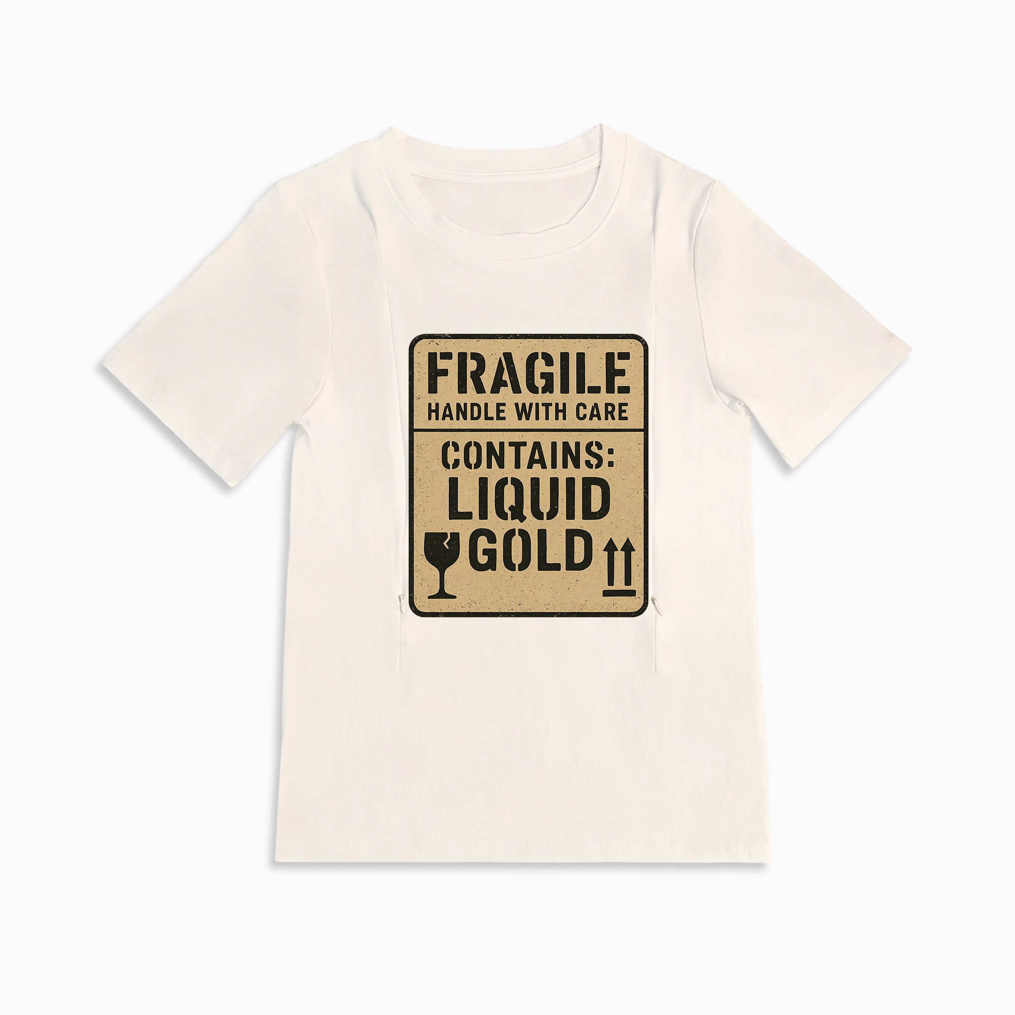 Zipper Nursing Shirt - Liquid Gold Inside | Funny & Functional Breastfeeding Top