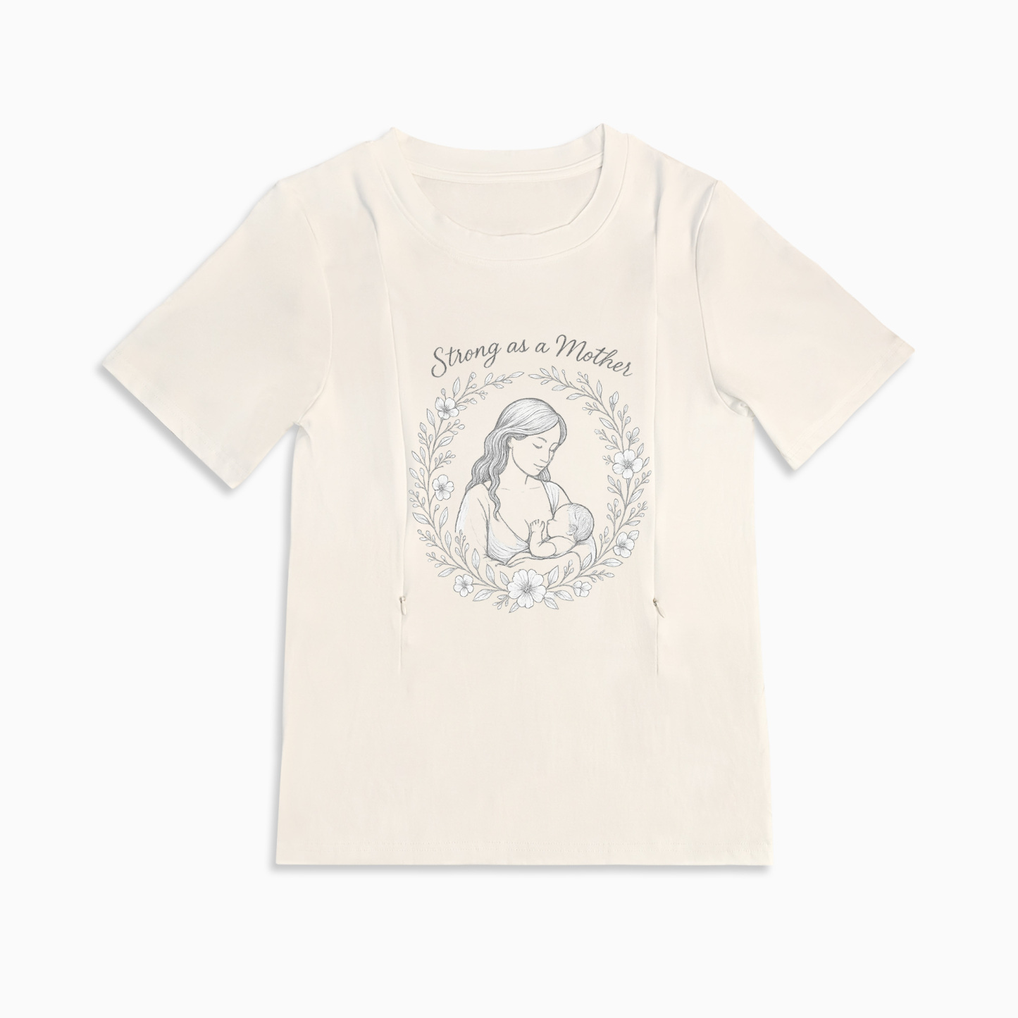 Strong as a Mother Zipper Nursing Top | Soft 95% Cotton Tee