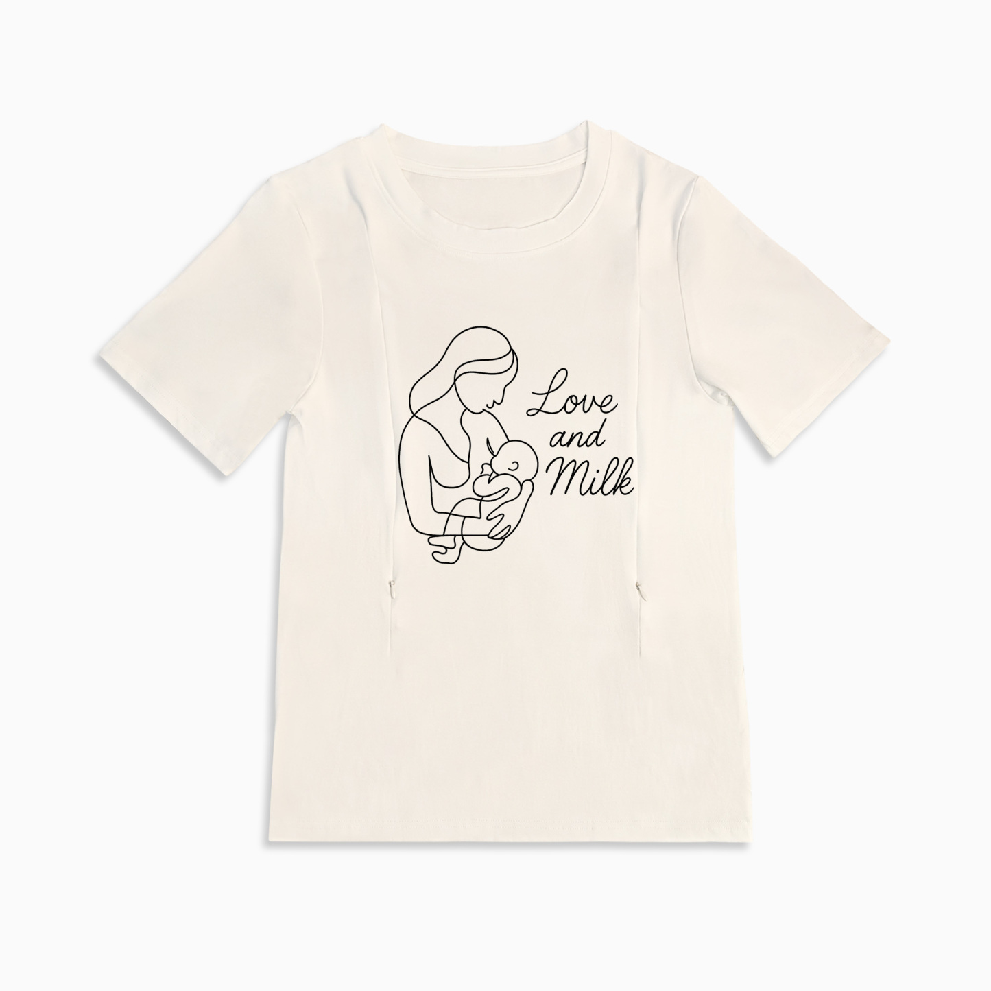 I Make Milk Superpower T-Shirt | Easy Side Zipper Nursi | brand