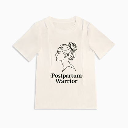 Postpartum Warrior Nursing Tee | Side Zipper for Easy Breastfeeding
