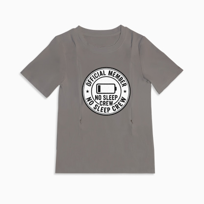 totkeeps No Sleep Crew Nursing Tee | Funny Cotton Breastfeeding Shirt