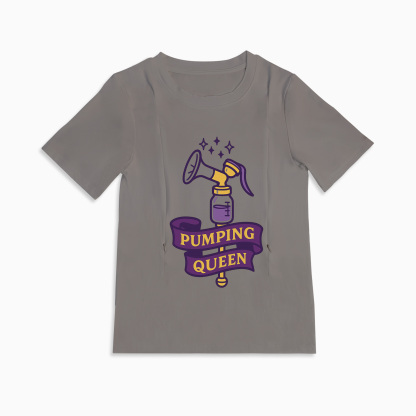 totkeeps Pumping Queen Tee | Funny Cotton Nursing & Pumping Shirt
