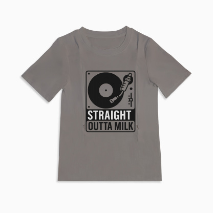Funny Nursing Tee | "Straight Outta Milk" Slogan with Side Zippers