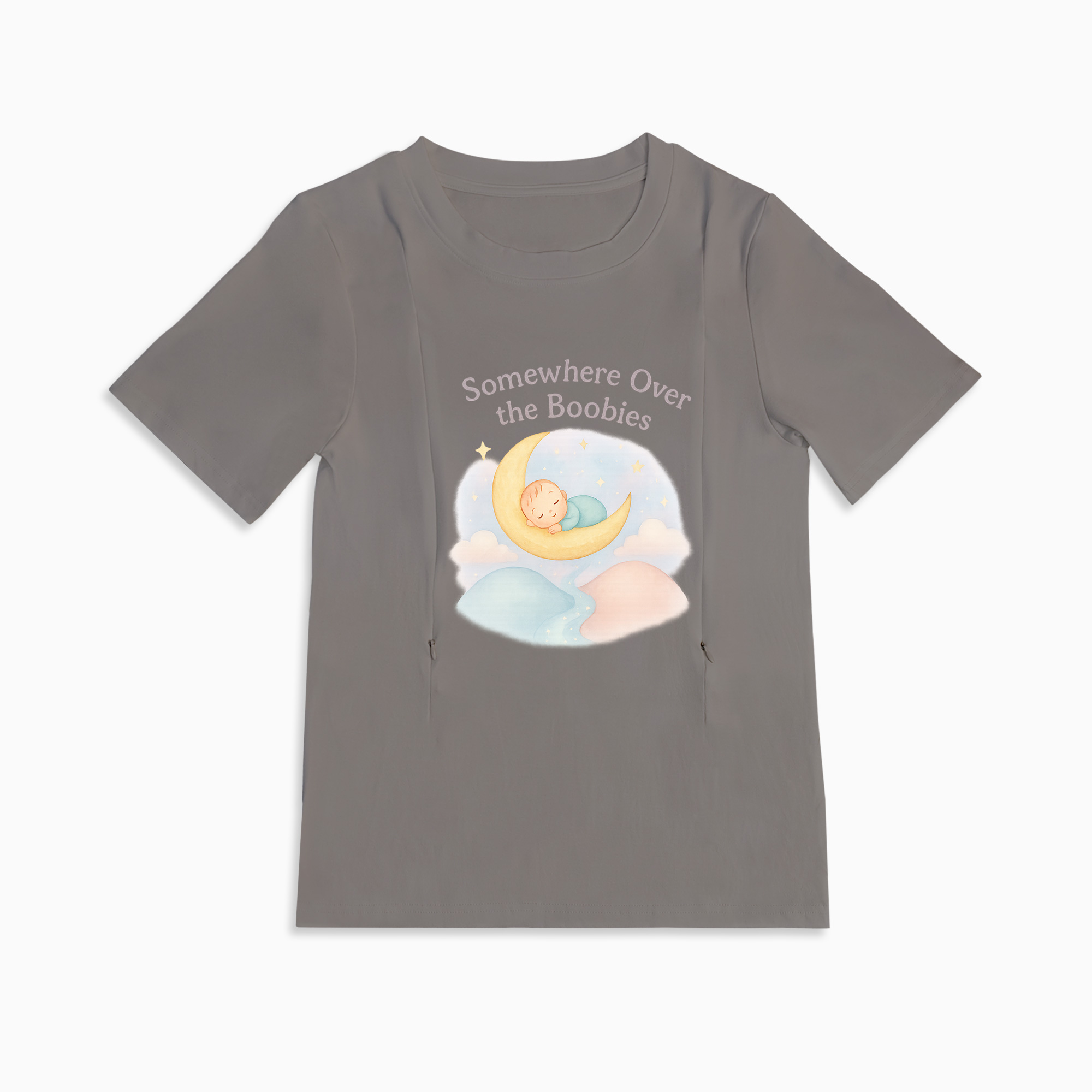 Funny Nursing T-Shirt | "Somewhere Over the Boobies" | Side Zippers