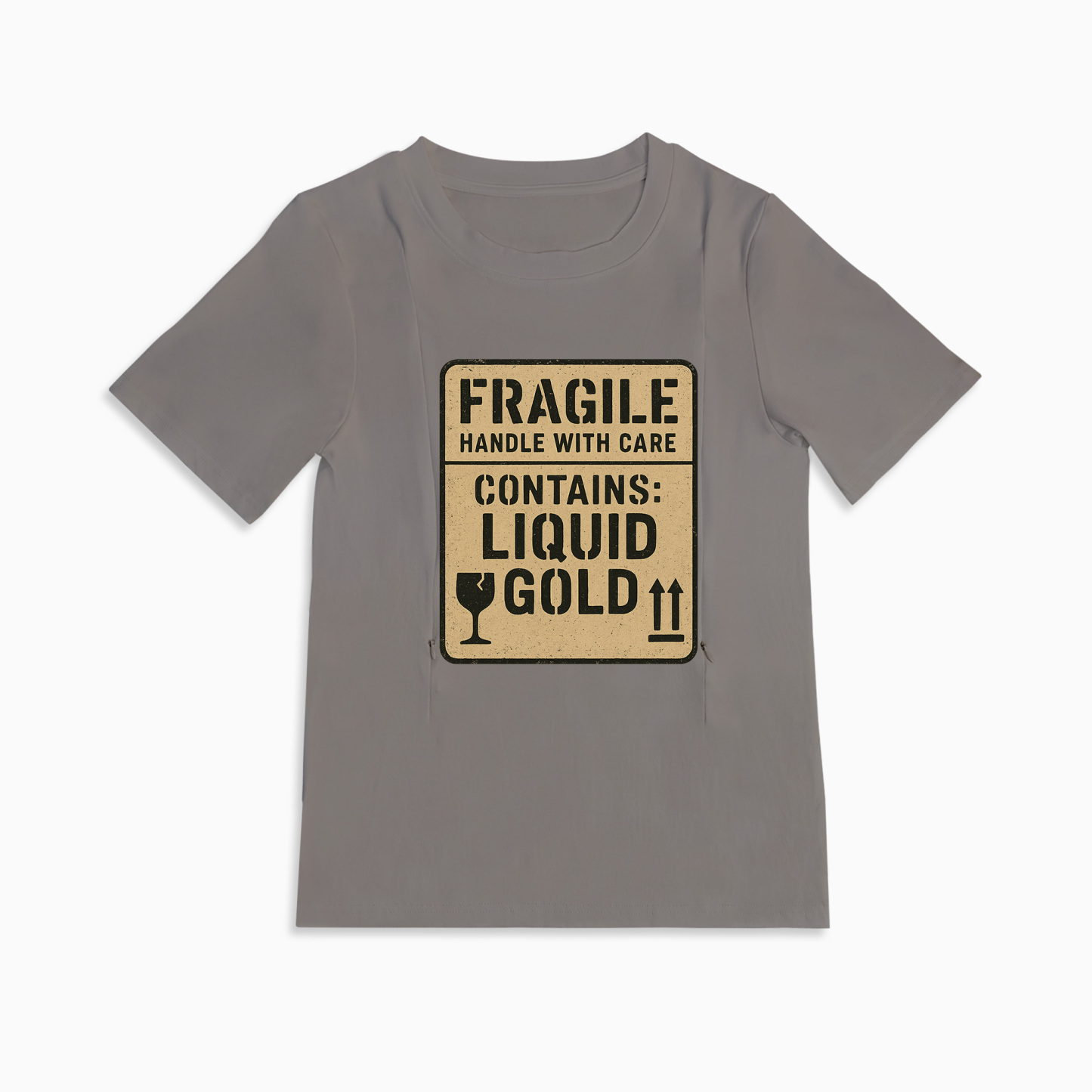 Zipper Nursing Shirt - Liquid Gold Inside | Funny & Functional Breastfeeding Top